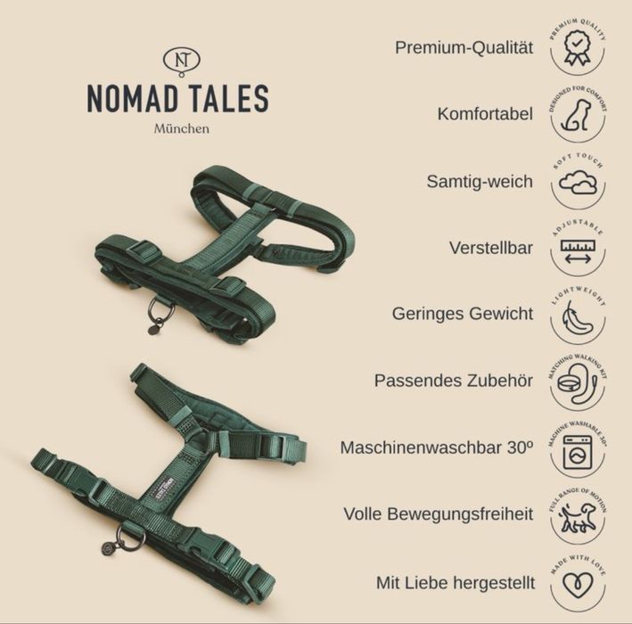 НОВ С ЕТИКЕТ Нагръдник за куче до 10кг подплатен Nomad Tales размер S