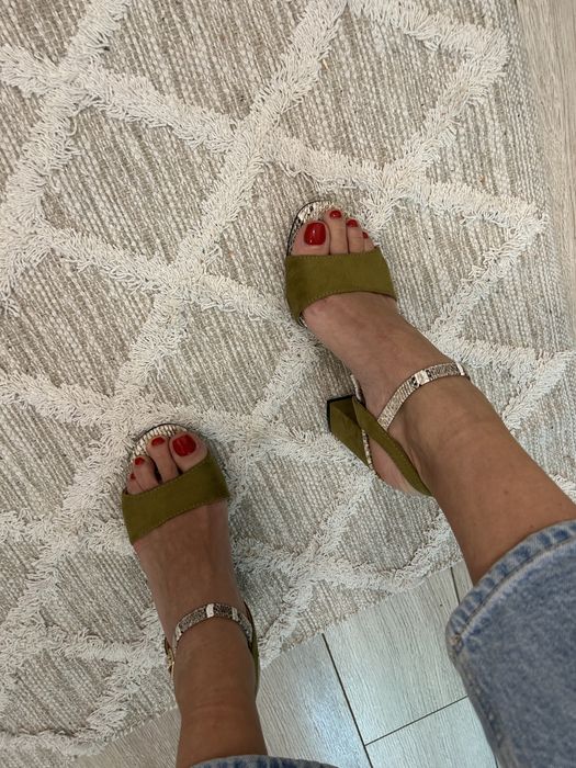 Sandale kaki si animal print 37