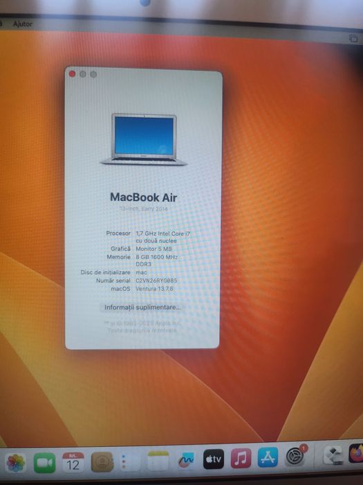 Vand macbook air i7