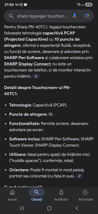 Monitor touchscren LCD Sharp Pn40-Tc pentru oglinda magica ,ședințe