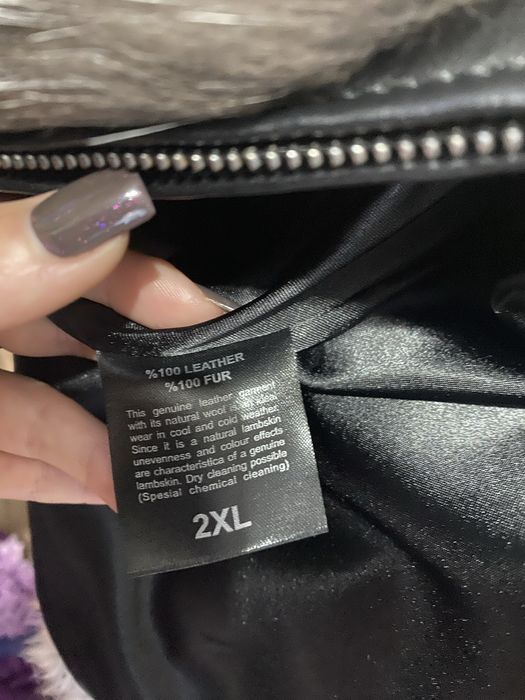 Haină de lux scurtă din Blană Naturală (Vulpe) și Piele Naturală – Mărimea 2XL (Stare Impecabilă)