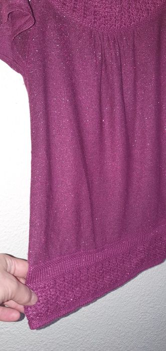 Bluza tricot  mov/ violet elegant cu fir stralucitor XS/ S