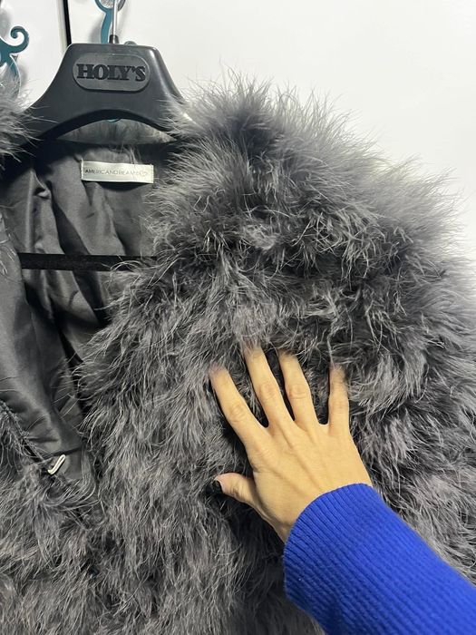 Дамско сако от естествени пера