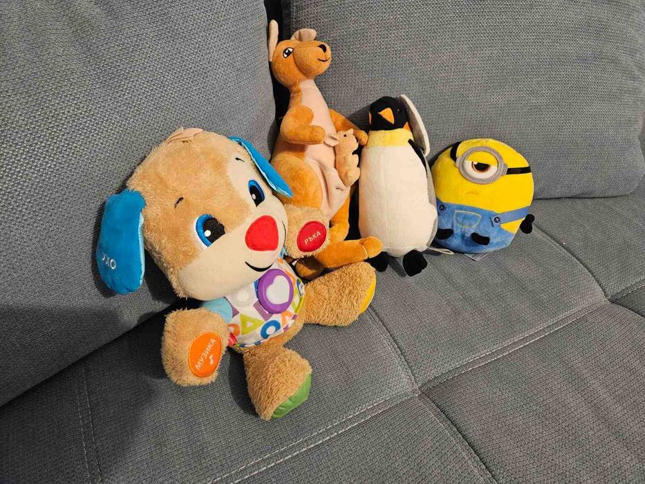 Лот детски плюшени играчки + Fisher Price говорещо кученце