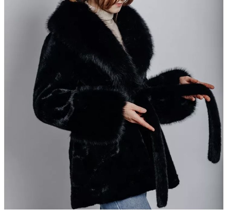 Зимняя шуба эко норка