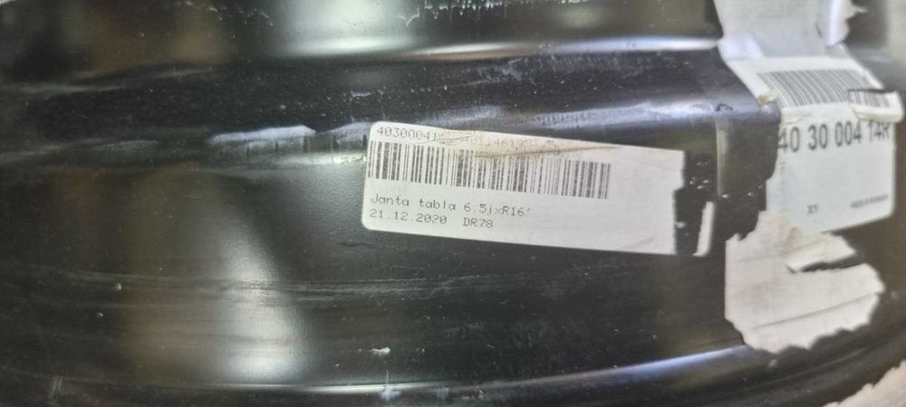Jante otel/tabla Dacia/Renault R16x6.5 originale