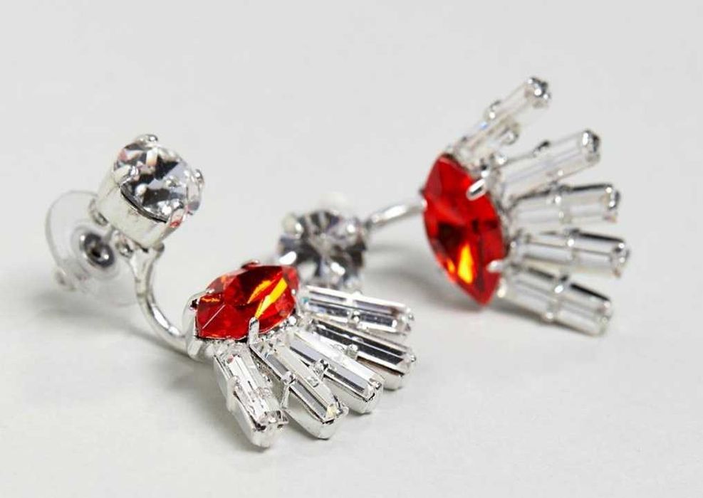 Червени/черни обеци с камъни Сваровски - два модела