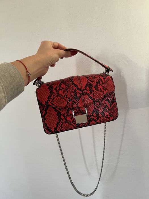 Дамска червена чанта Зара | Zara