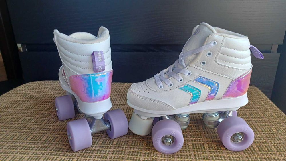 Ролкови кънки QUAD 100, бели, номер 33