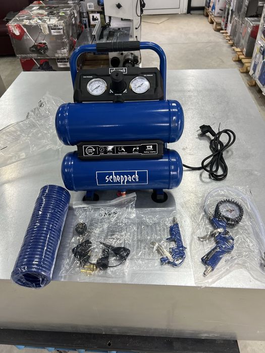 Безмаслен компресор Scheppach HC10 Twin-8 бара,750W