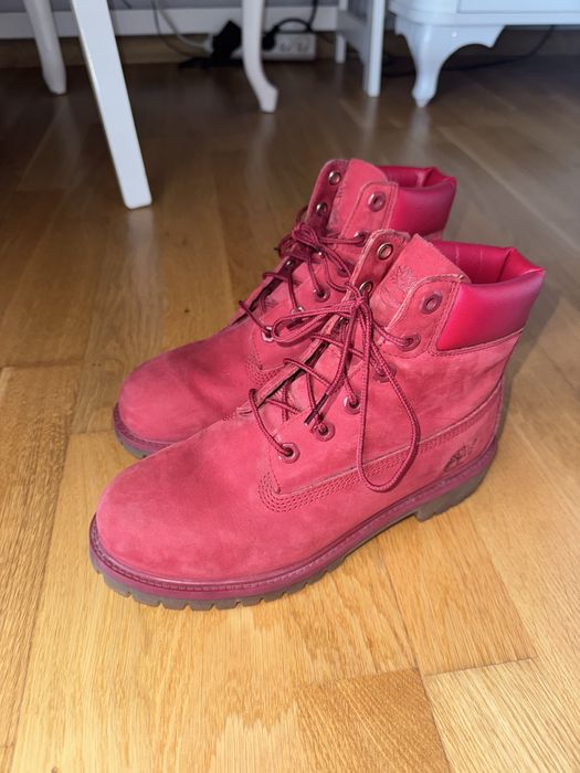 Ghete Timberland Premium 6-Inch Waterproof-rosu (Izolatie PrimaLoft)