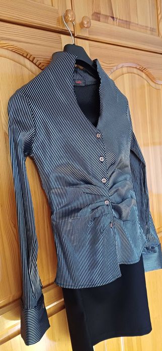 Разкошен СЕТ 3 Части-САКО с Камъни+ПОЛА Висока талия и Колан+РИЗА!НОВИ