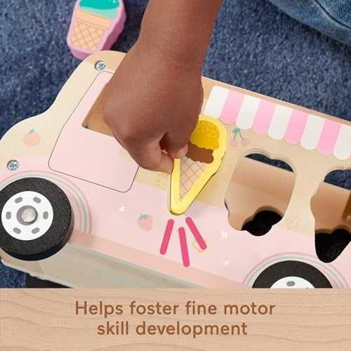 Нов Fisher-Price камион-сладолед с дървени форми за бебета 18+ месеца