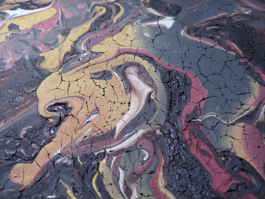 Картина акрилом с Эффектом Кракелюра - "Разлом"