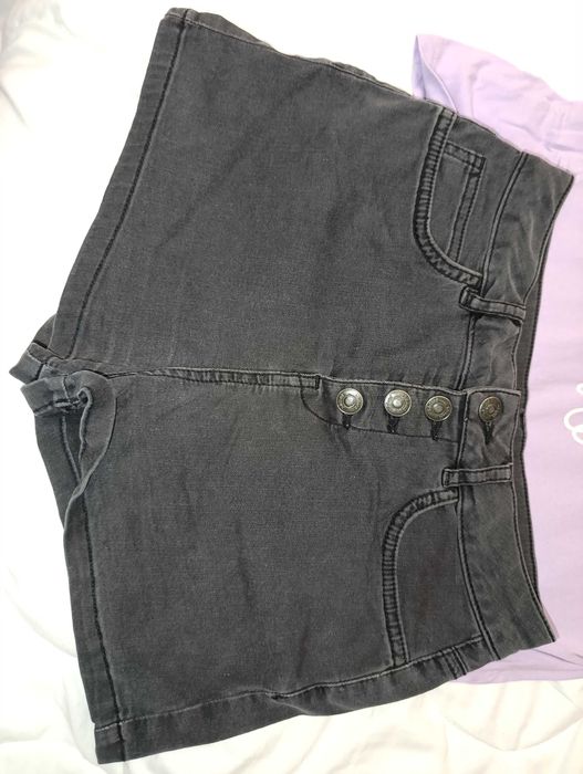 146/152 Лот потник в лилаво и къси дънкови панталонки