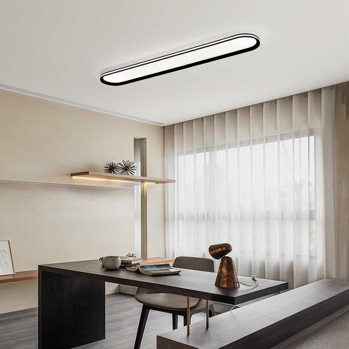 Метална LED таванна лампа Naroume, тънка,65W пълен спектър,6500K,120см