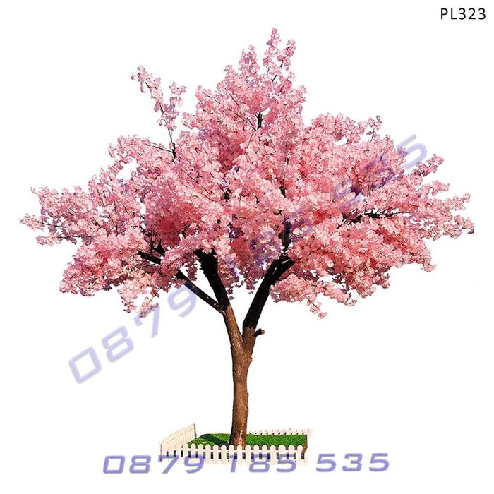 Голямо изкуствено дърво японска вишна розов декор студио интериор 2м