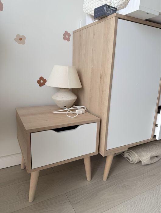 Set mobilier  alb bej pentru cameră de copil – stil scandinav KLUPS SOFIE