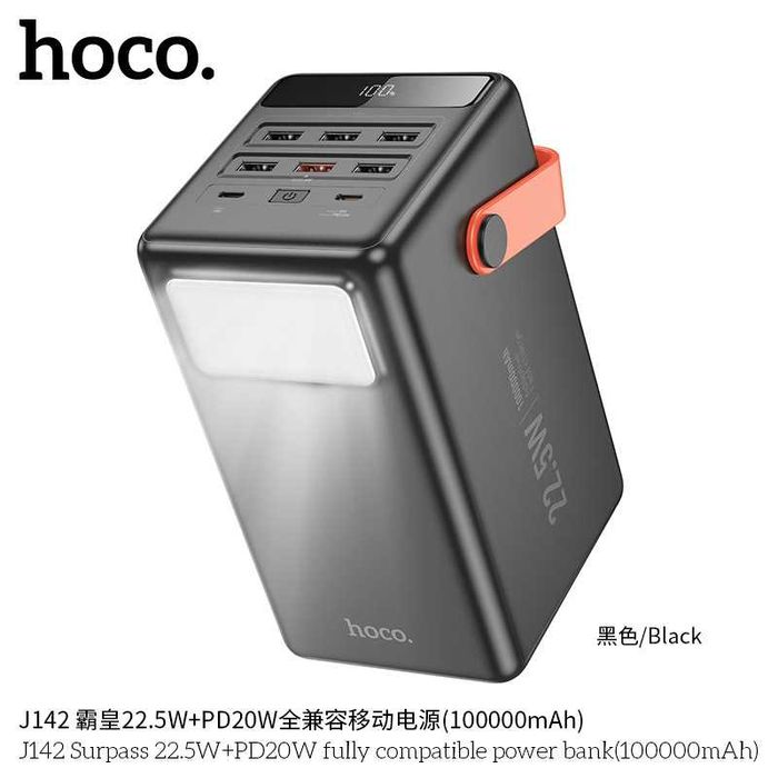 Hoco J142 Surpass 22.5W+PD20W Power Bank 100000mAh QC3.0 For iPhone 16