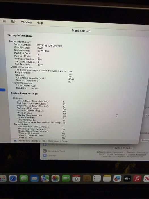 Apple MacBook Pro 13 2020 i5 16GB RAM 512 SSD CA NOU