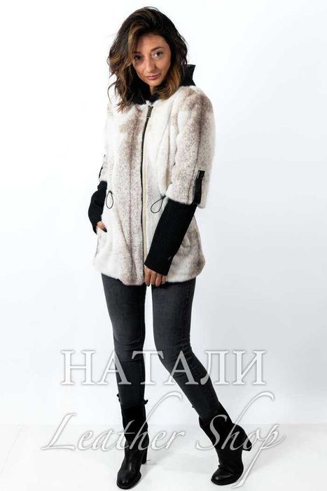 Дамско ексклузивно палто от алпака с косъм Диана