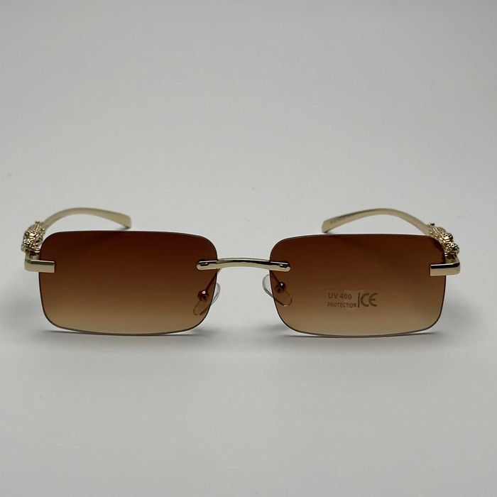 Правоъгълни Слънчеви Очила CARTIER Кафяви , черни Унисекс UV400 CE