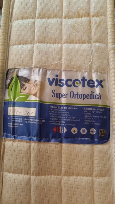 Pat de lemn masiv nuc 120 x 200 cm cu saltea și sertar