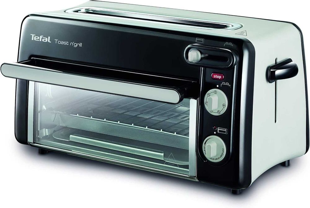 Тостер и Мини-Грил 2 в 1 Tefal Toast N’ Grill Tl6008, 7 Степени На Запичане, Прозрачен Прозорец, 75% Икономия На Енергия