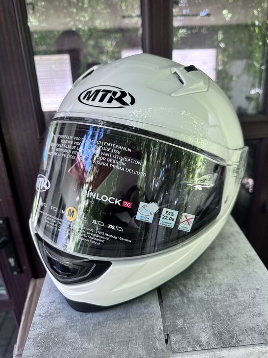 Casca moto MTR  alb perlat, marimea S M L XL nou