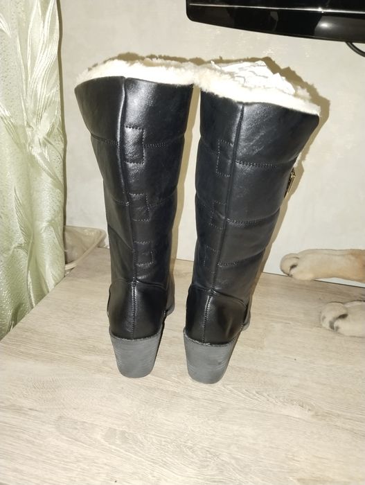 Сапоги зимние из искусственной кожи