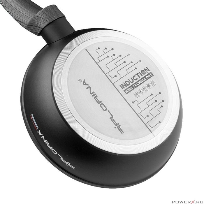 Tigaie din aluminiu, cu invelis din marmura antiderapanta, maner din