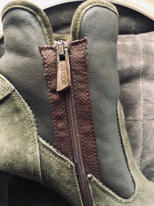 Botine imblanite piele 100% naturala cu platforma MANAS marime 39