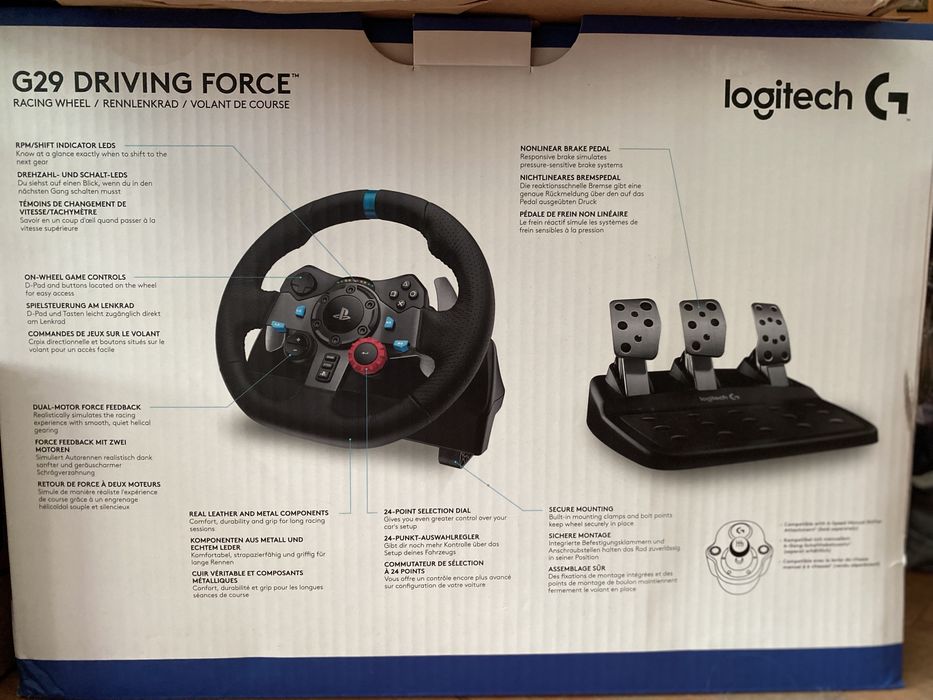 Волан с педали Logitech - G29, черен, PC/PS4/PS5