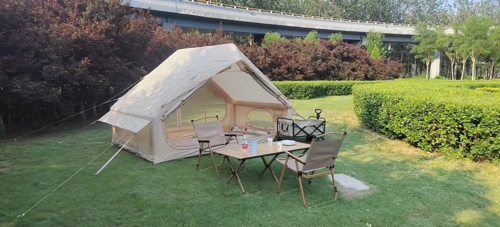 Cort Glamping Gonflabil 6mp 4 persoane Hot Tent Camping 4 anotimpuri
