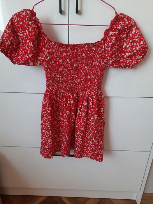 Лятна червена рокля мама (UK 16) и дете (5-6 години)