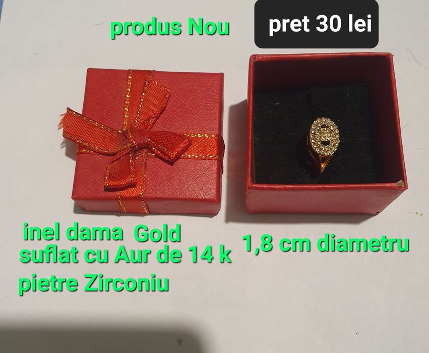 inel dama placat cu aur