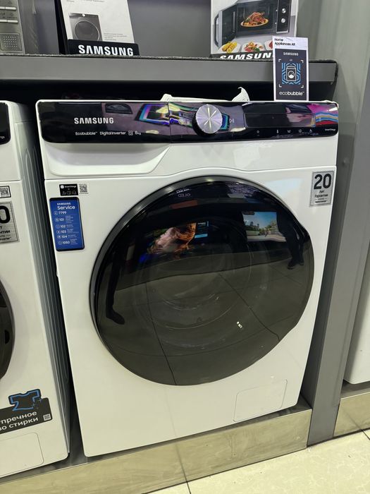 Стиральная машина SAMSUNG 8 кг WW80AG6L28BELD AI Inverter EcoBubble