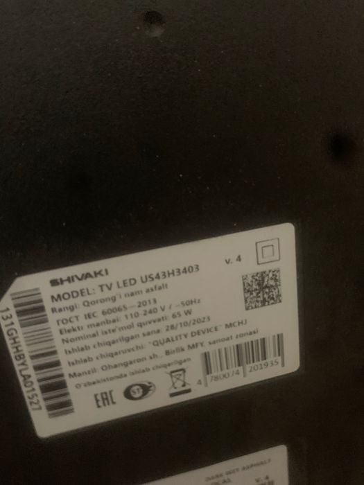 Shivaki tv sotiladi srochno