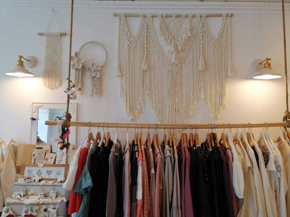 Decoratiune handmade de perete, din macrame, Boho