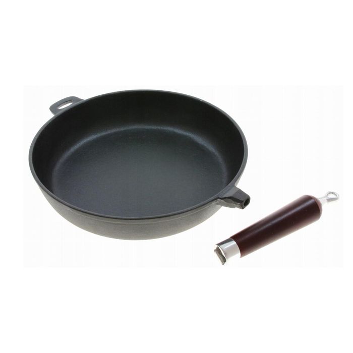 Tigaie din fonta,cu maner detasabil, neagra, 28 cm, KingHoff