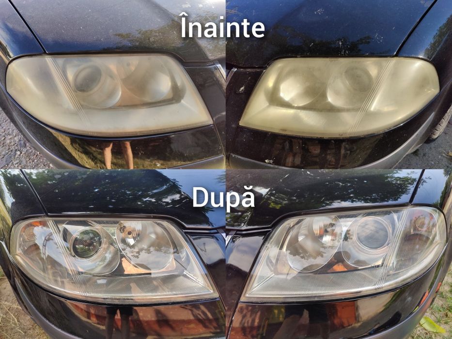 Polish faruri și aplicat folie de protecție