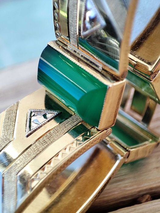 Bratara Aur 14K Calcedonie Naturala Calcedonia Unicat