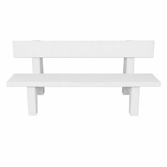 Banca din beton cu spatar si marmura alba