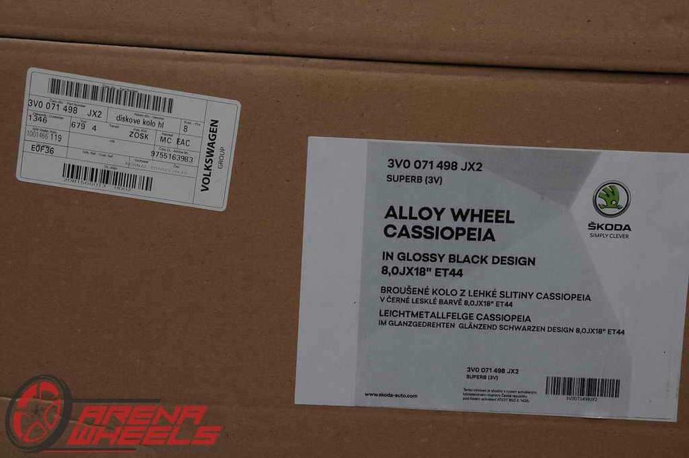 Jante Noi 18 inch Originale Skoda Superb 3V Negru Diamond Cut