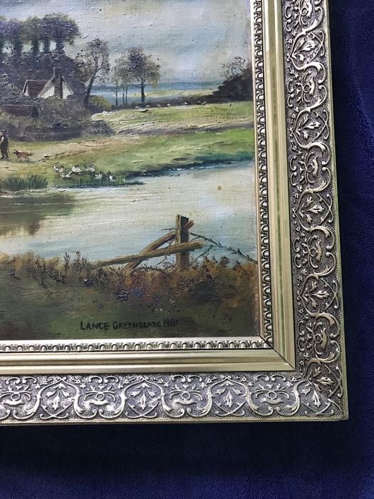 Pictura Tablou vintage in ulei pe PFL, din UK 71 x 58cm