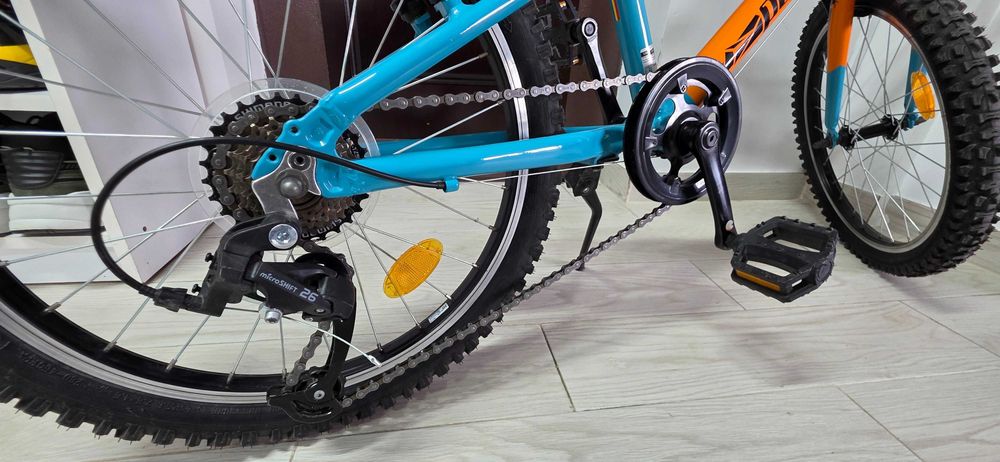 Bicicletă copii Pegas Mini Drumeț 20 – Portocaliu/Turcoaz