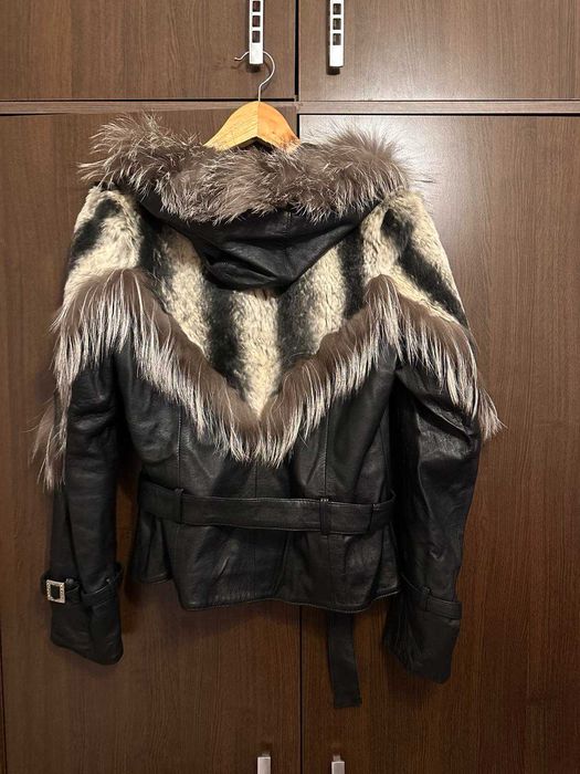 Черно кожено яке, размер S
