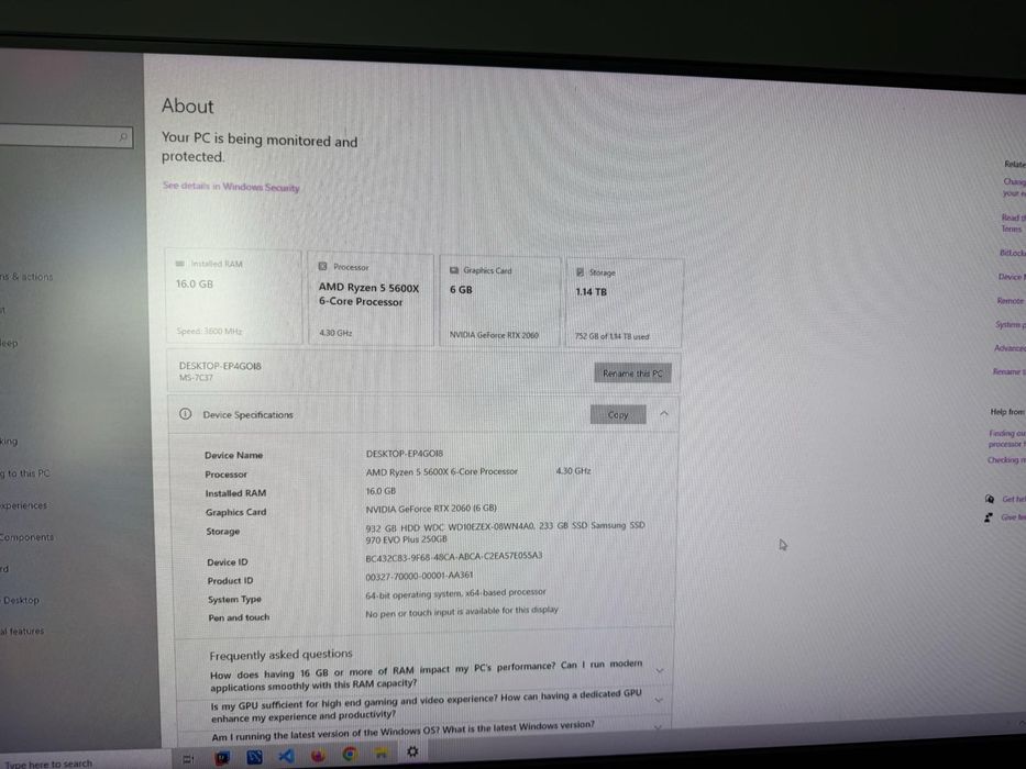 Геймърски компютър RYZEN 5600X/X570/SSD/HD/ZALMAN750W/RTX2060