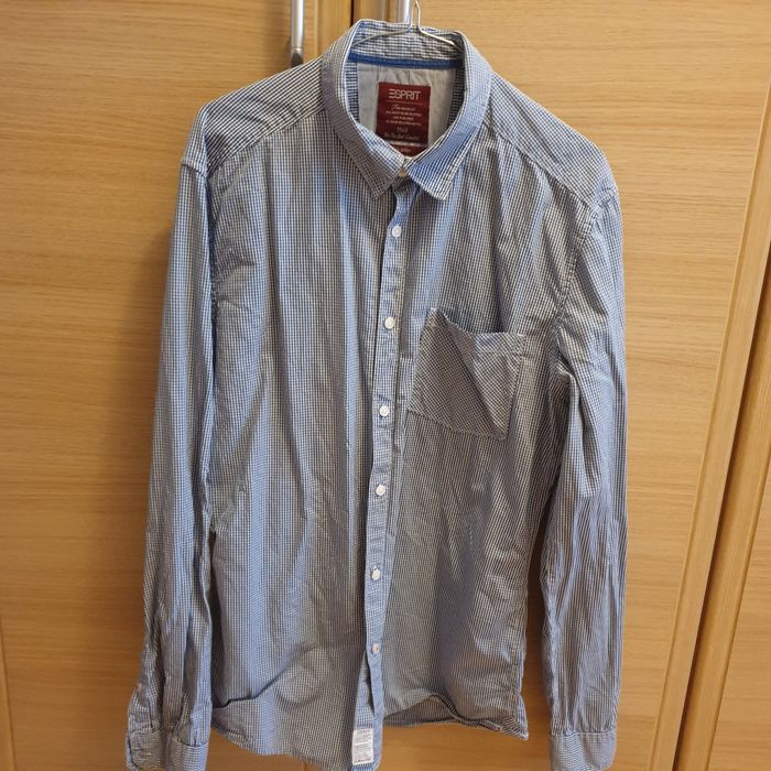 Camasa Esprit,barbati ,mar L,bleu cu carouri