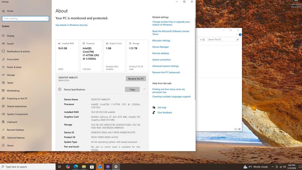 PC i7 4770k, ram 16 GB DDR3, SSD 256 GB+HDD 1TB, GT630 1GBDDR5